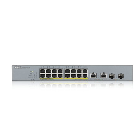 25416-Zyxel GS1350-18HP-EU0101F switch Gestionado L2 Gigabit Ethernet (10/100/1000) Energia sobre Ethernet (PoE) Gris