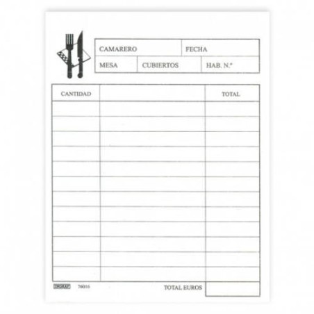 2544-TALONARIO CAMARERO 1/8 CATALAN DUPLICADO (76016C) INGRAF 350351