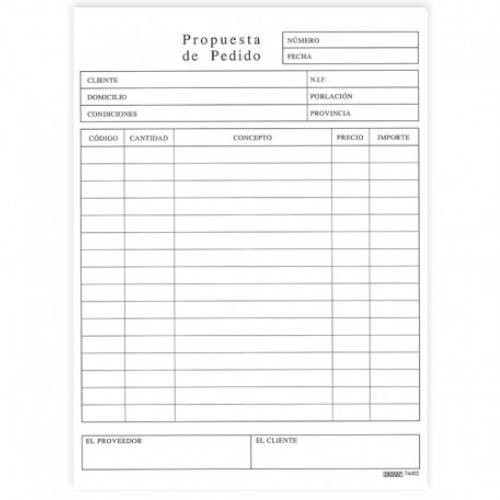 2545-TALONARIO PEDIDOS 1/4 NATURAL CATALAN DUPLICADO (74402C) INGRAF 350348