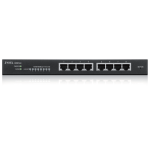 25457-ZYXEL GS1915-8, 8-PORT GBE SMART HYBRID MODE SWITCH, STANDALONE OR NEBULAFLEX CLOUD, DESKTOP, FANLESS