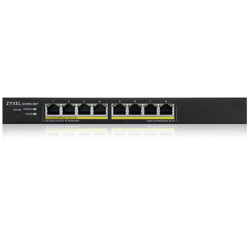 25458-ZYXEL GS1915-8EP, 8-PORT GBE POE SMART HYBRID MODE SWITCH, STANDALONE OR NEBULAFLEX CLOUD, 60 WATT 802.3AT, DESKTO