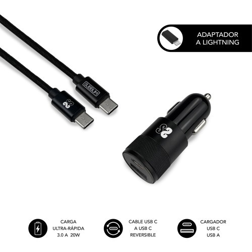 25467-DUAL CAR CHARGER PD20W+QC3.0+C TO C/LIGHTNING B