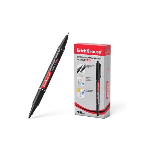 25515-MARCADOR PERMANENTE DOBLE PUNTA DOUBLE P-80, COLOR: NEGRO ERICH KRAUSE 48183