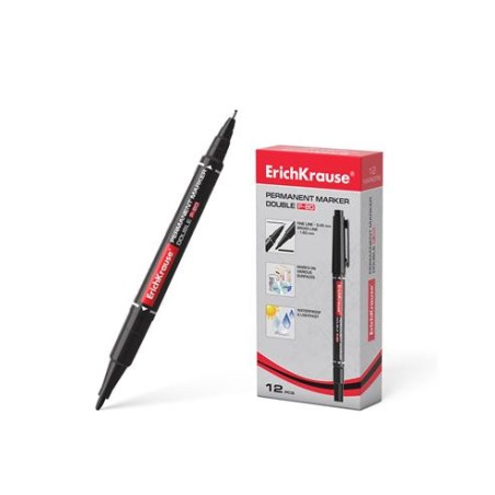 25515-MARCADOR PERMANENTE DOBLE PUNTA DOUBLE P-80, COLOR: NEGRO ERICH KRAUSE 48183