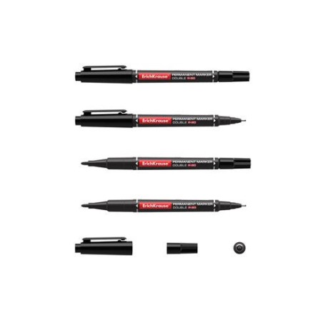 25516-MARCADOR PERMANENTE DOBLE PUNTA DOUBLE P-80, COLOR: NEGRO ERICH KRAUSE 48183