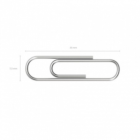 25521-CAJA 100 CLIPS DE PAPEL NIQUELADOS 33MM ERICH KRAUSE 7856