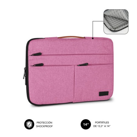 25567-SUBBLIM Funda Air Padding 360 Sleeve 13,3-14" Pink