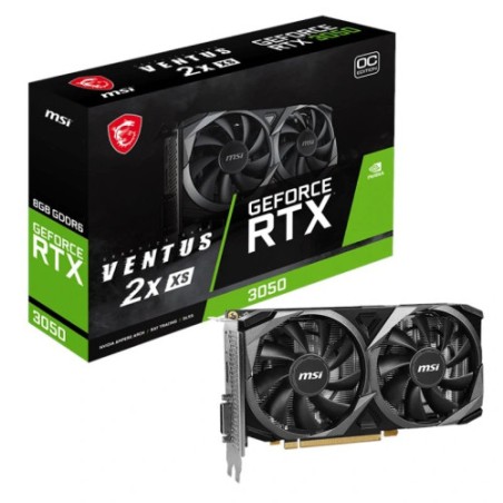 25574-VGA MSI RTX 3050 VENTUS 2X XS 8G OC,NV,RTX3050,GDDR6,8GB,128BIT,HDMI+3DP,TORX FAN 3.0,2 VENTILADORES
