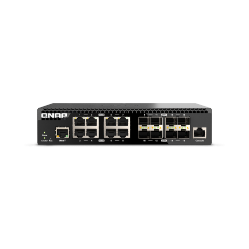 25614-QNAP QSW-M3216R-8S8T switch Gestionado L2/L3 10G Ethernet (100/1000/10000) 1U Negro