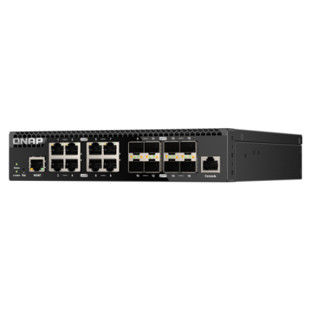 25615-QNAP QSW-M3216R-8S8T switch Gestionado L2/L3 10G Ethernet (100/1000/10000) 1U Negro