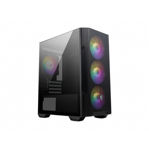 25784-MSI MAG FORGE M100R carcasa de ordenador Midi Tower Negro, Transparente