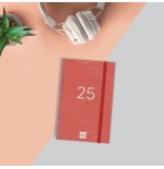 25803-AGENDA 2025 BASIC YEAR E5 117X181MM DIA PAGINA ROJO FINOCAM 741093025