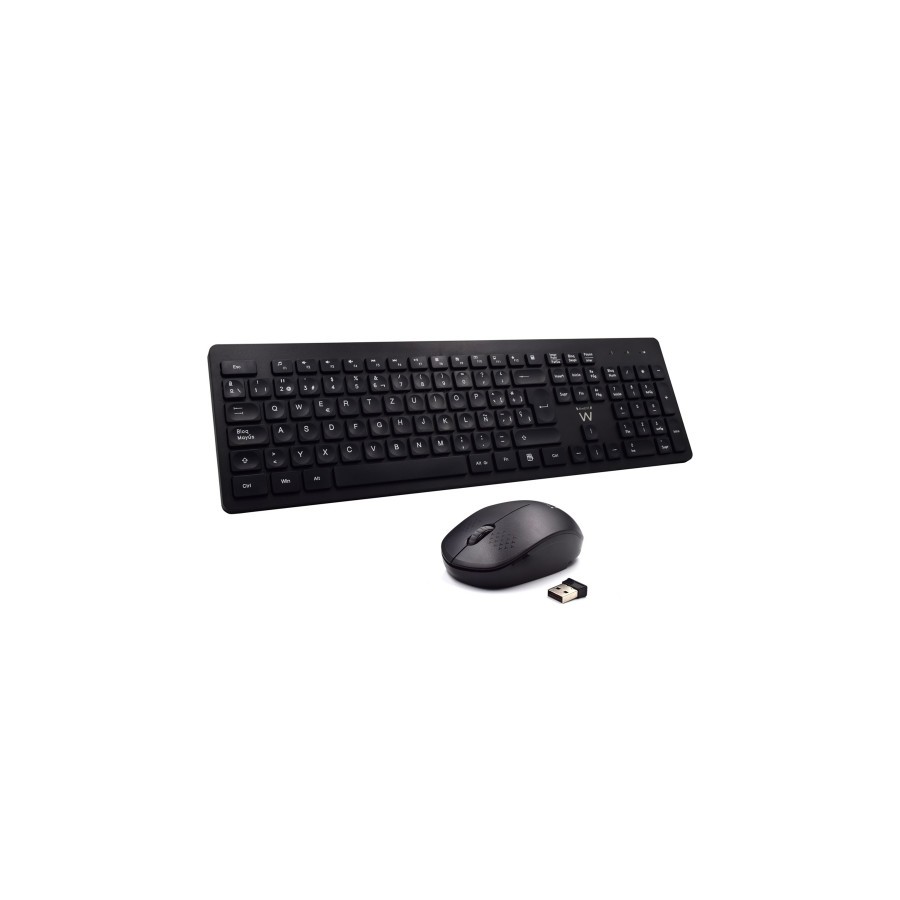 2583-Ewent EW3256 teclado RF inalambrico QWERTY Espanol Negro