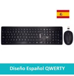 2584-Ewent EW3256 teclado RF inalambrico QWERTY Espanol Negro