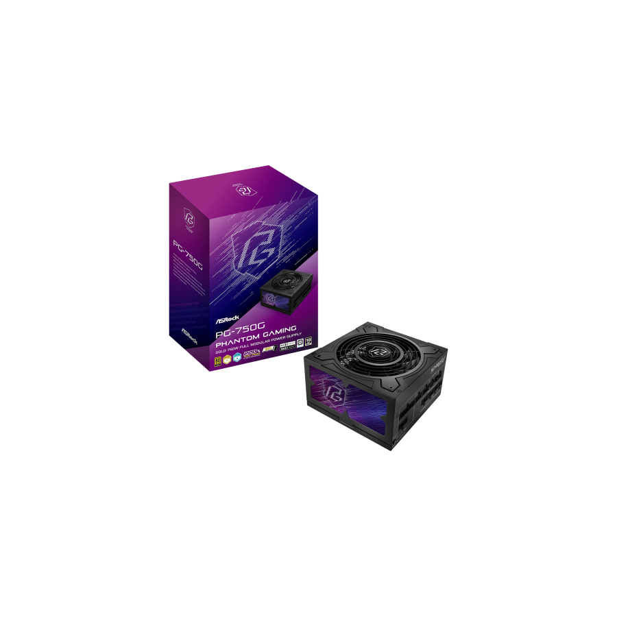 26054-FUENTE ALIMENTACION ASROCK PG-750G,PSU,750W,80 PLUS GOLD/A,135MM,MODULAR,PCI-E 5.1 (12+4pin)x1,PCI-E (6+2 pin)x3,S