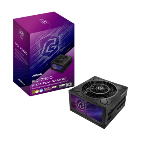 26054-FUENTE ALIMENTACION ASROCK PG-750G,PSU,750W,80 PLUS GOLD/A,135MM,MODULAR,PCI-E 5.1 (12+4pin)x1,PCI-E (6+2 pin)x3,S