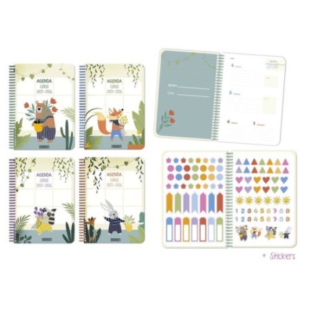 26115-AGENDA ESCOLAR 2025-2026 ANIMALS 4 SEMANA VISTA TAPA CARTON INGRAF 333351