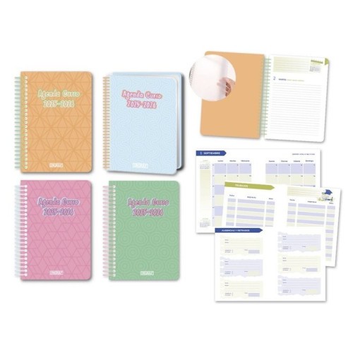 26121-AGENDA ESCOLAR 2025-2026 PASTEL 8o DIA PAGINA TAPA POLIPROPILENO INGRAF 333359