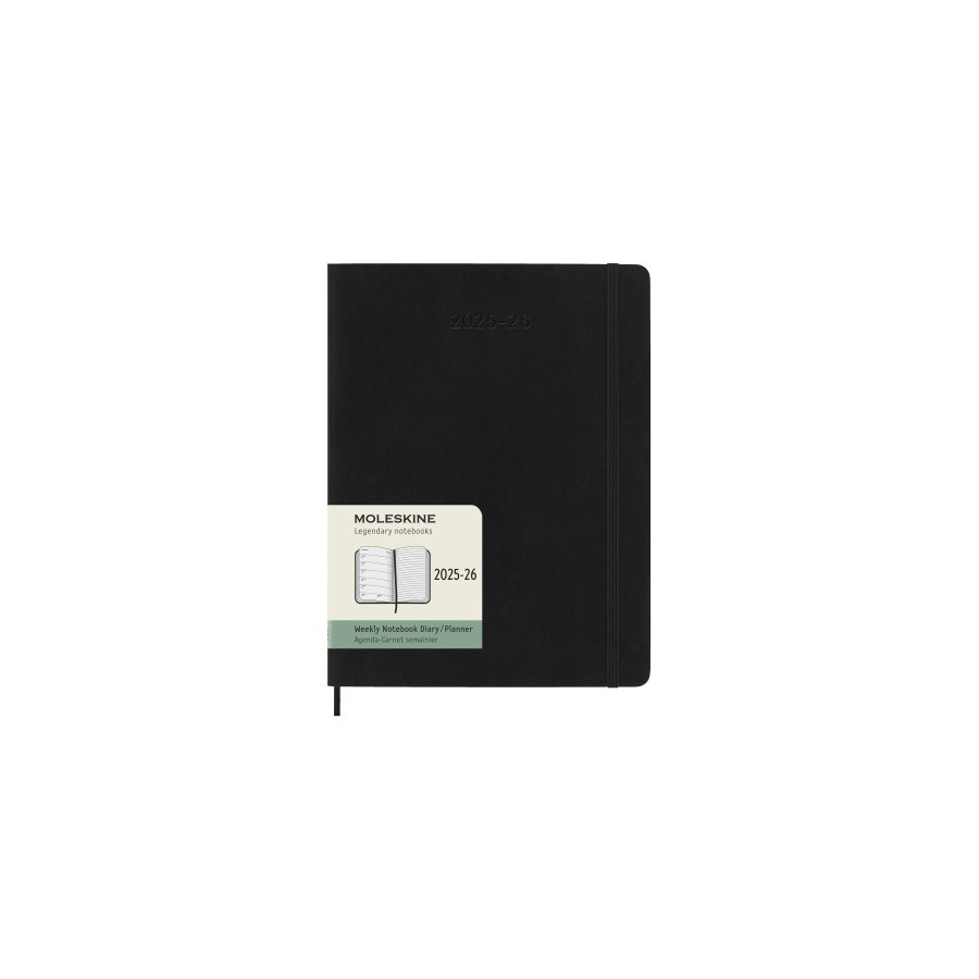 26138-AGENDA 18M 2025-2026 SEMANAL XL (19 X 25 CM) NEGRA TAPA BLANDA MOLESKINE DSB18WN4Y26