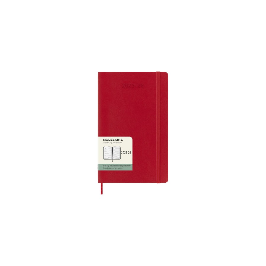 26150-AGENDA 18M 2025-2026 SEMANAL L (13 X 21 CM) ROJO TAPA BLANDA MOLESKINE DSF218WN3Y26
