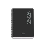 26187-AGENDA ESCOLAR 2025-2026 TAMANO A5 TAPA POLIPROPILENO DIA PAGINA MODELO ESENCIAL BASIC NEGRO DOHE 52075