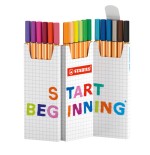 26268-ESTUCHE CARTON ZIG-ZAG ROTULADOR PUNTA FINA 0,4MM. POINT 88 CON 18 UNIDADES COLORES SURTIDOS STABILO 8818-5