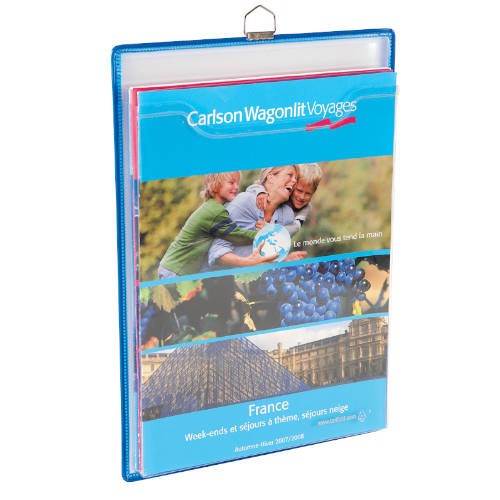 2629-PACK DE 5 FUNDAS PORTA FOLLETOS EN A4 VERTICAL COLGANTE CON ANILLA TARIFOLD 354001