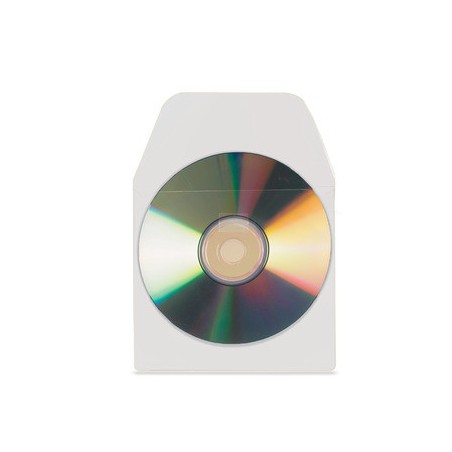 2632-PACK DE 10 FUNDAS CD-DVD PP TRANSPARENTE AUTOADHESIVAS CON SOLAPA 3L 6832-10