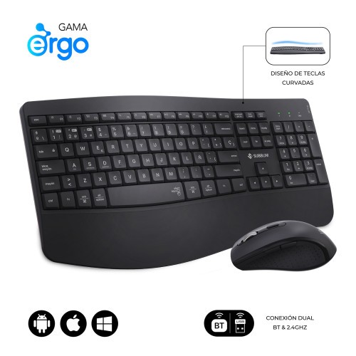 26320-SUBBLIM Teclado con raton COMBO DUAL OFFICE PROWAVE BLACK