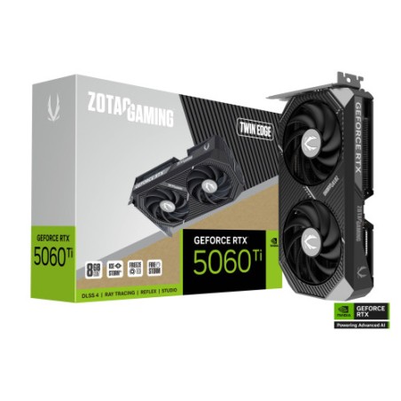 26338-VGA ZOTAC RTX 5060 TI 8GB TWIN EDGE,NV,RTX5060TI,8GB,GDDR7,128BIT,1HDMI+3DP,2 VENTILADORES (ZT-B50610E-10M)