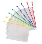 2638-PACK DE 8 BOLSAS ZIPPER MULTIUSOS PVC - CON CIERRE CREMALLERA A4 SURTIDO TARIFOLD 509009