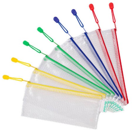 2641-PACK DE 8 BOLSAS ZIPPER MULTIUSOS PVC - CON CIERRE CREMALLERA CHEQUERA SURTIDO TARIFOLD 509049