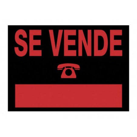 26474-CARTEL "SE VENDE" 500X350 MM PVC NEGRO ARCHIVO 2000 6165 NE