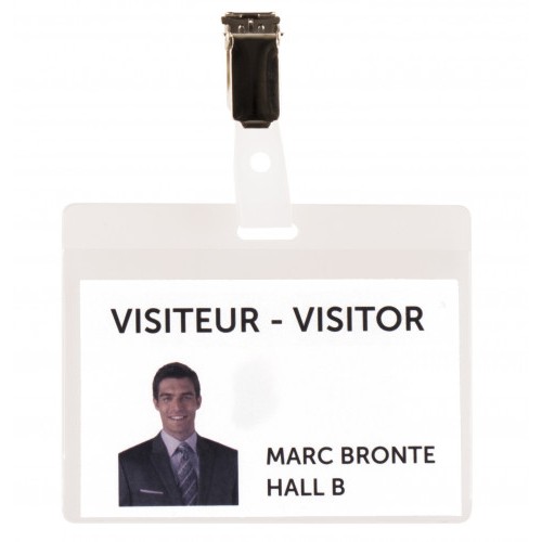 2655-KIT 25 IDENTIFICADORES VISITA PVC TRANSPARENTE FLEXIBLE 82,5X103 MM - INCLUYE TARJETAS TARIFOLD 200500