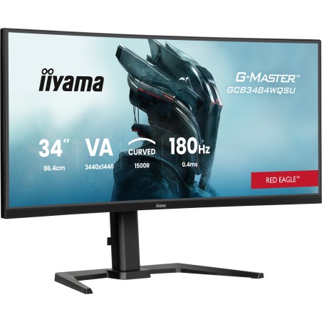 26568-MONITOR IIYAMA G-MASTER GCB3484WQSU-B1, 34", CURVATURA 1500R, 180HZ, 500CD