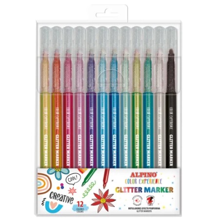 26647-ESTUCHE 12 GLITTER MARKER COLOR EXPERIENCE ALPINO AR001084