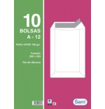 26681-PAQUETES DE 10 BOLSAS BLANCAS, CON TIRA DE SILICONA TAMANO 250X353 100 GRS. SAM 665108