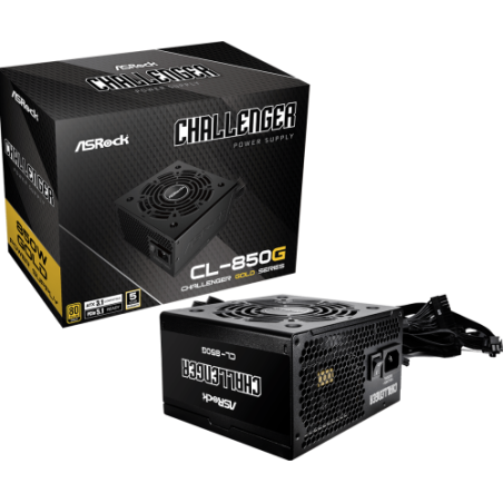 26761-Asrock Challenger CL-850G unidad de fuente de alimentacion 850 W 20+4 pin ATX ATX Negro