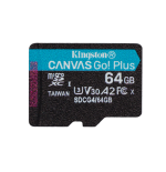 26789-Kingston Technology 64GB microSDXC Canvas Go Plus Gen4 200R A2 U3 Paquete individual sin ADP