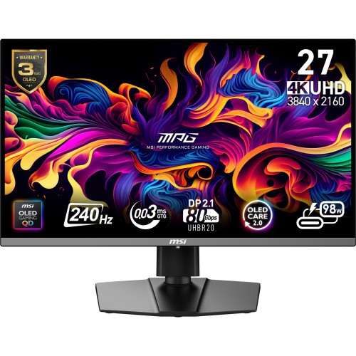 26906-MSI MPG 272URX QD-OLED pantalla para PC 67,3 cm (26.5") 3840 x 2160 Pixeles 4K Ultra HD Negro