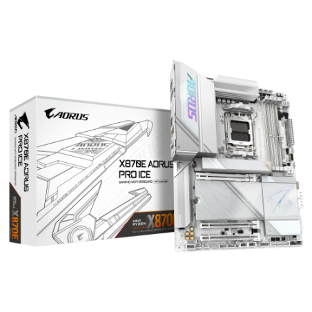 26985-GIGABYTE Placa base X870E AORUS PRO ICE - Compatible con CPUs AMD Ryzen 9000, VRM digital de 16+2+2 fases, hasta 8