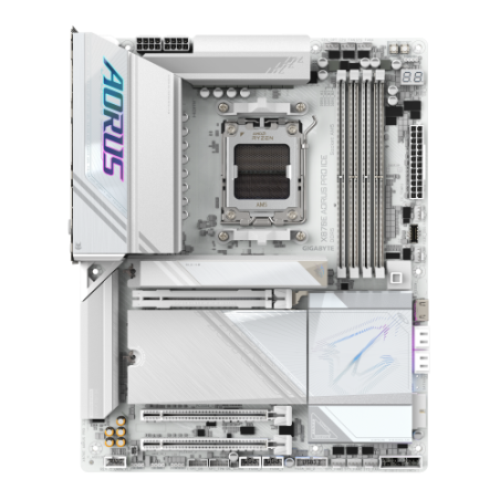 26986-GIGABYTE Placa base X870E AORUS PRO ICE - Compatible con CPUs AMD Ryzen 9000, VRM digital de 16+2+2 fases, hasta 8