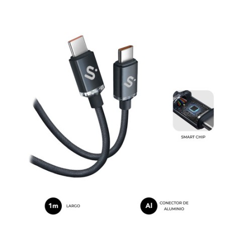 27026-SUBBLIM CABLE OPTIMUS 60W C-C 1m BLACK