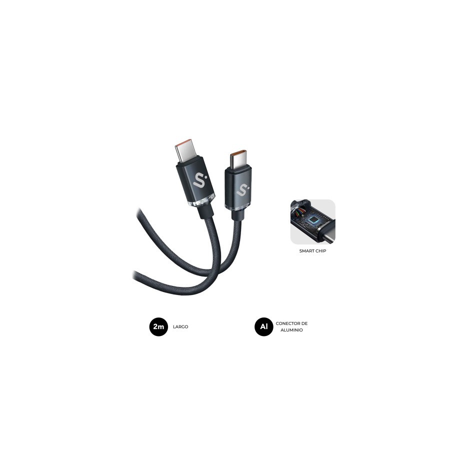 27028-SUBBLIM CABLE OPTIMUS 60W C-C 2m BLACK