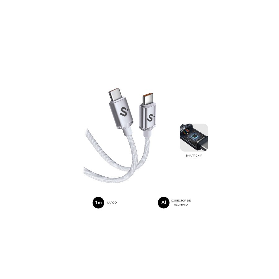 27030-SUBBLIM CABLE OPTIMUS 60W C-C 1m WHITE