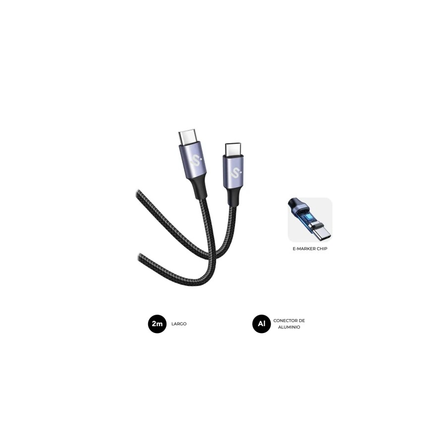 27092-SUBBLIM CABLE PLUS 100W C-C 2M BLACK