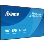 27103-IIYAMA MONITOR 98" 3840x2160, UHD VA DLED  500cd/m, HORIZ Y VERT, MM 2x 10W, 2x HDMIx 1x USB-C, USB 2.0 x2, WiFi,