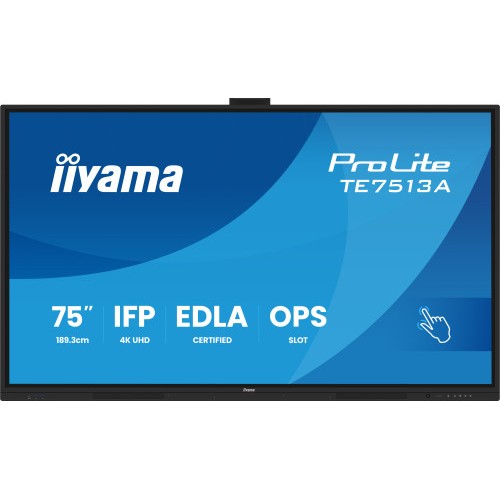 27109-PANTALLA INTERACTIVA 75" EDLA, ANDROID 14, 8/128GB UHD IPS, MM 2X 20W  + 20W SUBWR, 2X HDMI, DP , 2X USB-C,  450CD