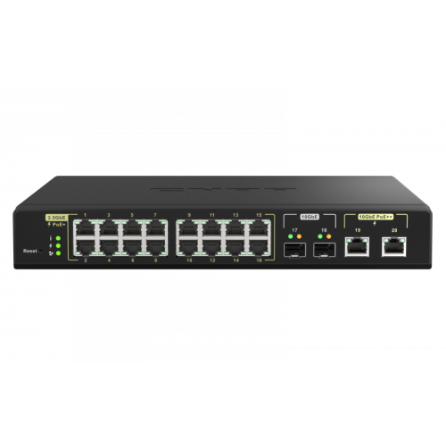 27124-QNAP QSW-M2116P-2T2S switch Gestionado L2 Energia sobre Ethernet (PoE) Negro