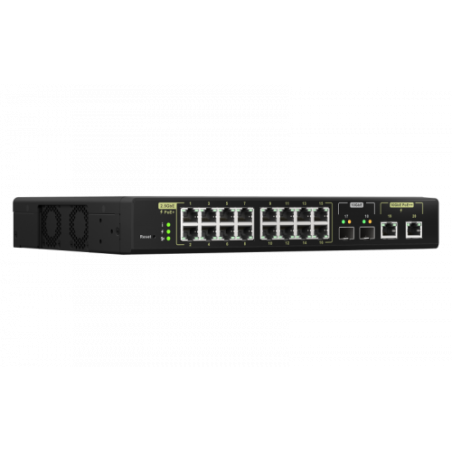 27125-QNAP QSW-M2116P-2T2S switch Gestionado L2 Energia sobre Ethernet (PoE) Negro